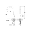 Kohlman Axel Axel Robinet de chiuvetă vertical cu gură pivotantă QB150A Cromat